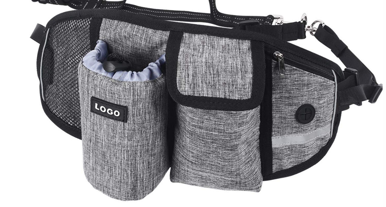 Hands-Free Dog Leash & Waist Bag with Food/Water Storage