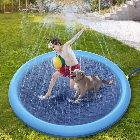 Non-Slip Splash Pad: Outdoor Water Play Mat for Kids & Pets.